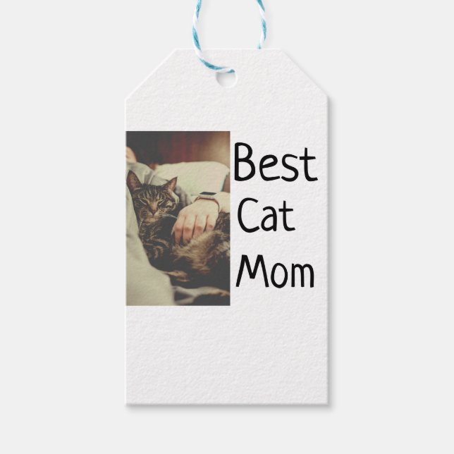 Etiquetas Para Regalos Mejor gato mamá papá agregar plantilla de regalo d (Anverso)
