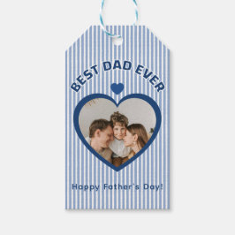 Etiquetas Para Regalos Mejor Papá del Mundo Tarjeta de Foto del Corazón P