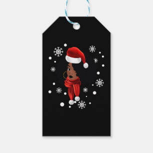 Etiquetas Para Regalos Mel, Navidades de ropa de Papá Noel afroamericano