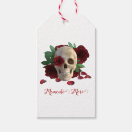 Etiquetas Para Regalos Memento Mori. Cráneo con rosas rojas