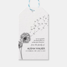 Etiquetas Para Regalos Memorial Minimalismo Botánico Flor Dandelion