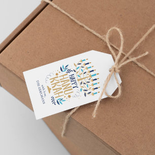 Etiquetas Para Regalos Menorah Hanukkah