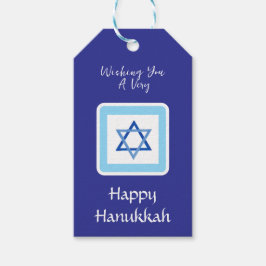 Etiquetas Para Regalos mensaje de HANUKKAH azul