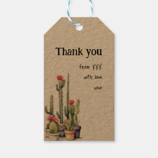 Etiquetas Para Regalos Mensaje de Personalizado de Cactus de acuarela rus