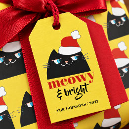Etiquetas Para Regalos Meowy & Bright Divertida Gata Personalizada de Nav
