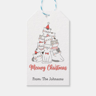 Etiquetas Para Regalos Meowy Christmas Cat Gift Tag For Cat Lover