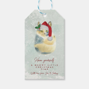 Etiquetas Para Regalos Meowy Pequeños Navidades tiempo de vacaciones etiq