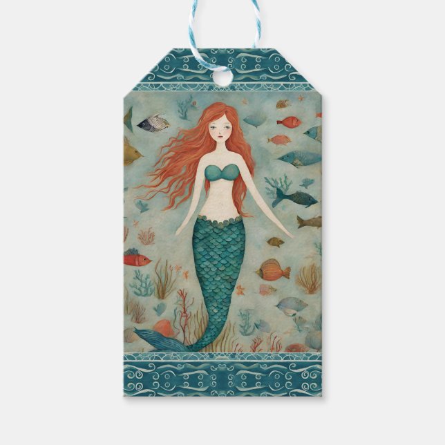Etiquetas Para Regalos Mermaid (Anverso)