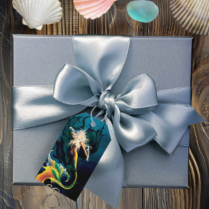 Etiquetas Para Regalos Mermaid Dragon Fantasy Blue