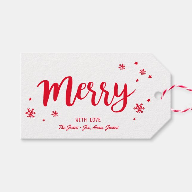 Etiquetas Para Regalos Merry (Frente (Horizontal))