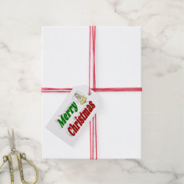 Etiquetas Para Regalos Merry Christmas Angel tipografía verde roja