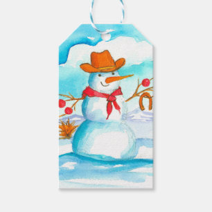 Etiquetas Para Regalos Merry Christmas Cowboy Snowman