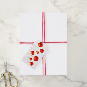 Etiquetas Para Regalos Merry Christmas Red Balls decoración con texto