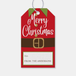Etiquetas Para Regalos Merry Christmas Santa Elf Suit Nombre personalizad