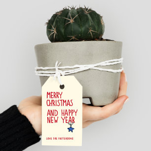 Etiquetas Para Regalos Merry Christmas Simple Typografía moderna