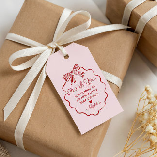 Etiquetas Para Regalos Merry Little Baby Shower Thank You Tags with Bow