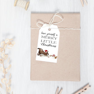 Etiquetas Para Regalos Merry Little Navidades Sleigh Santa Hat Navidades