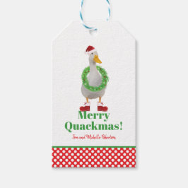 Etiquetas Para Regalos Merry Quackmas Santa Duck