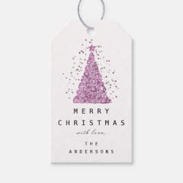 Etiquetas Para Regalos Merry To Name Holiday Pink Diamond Christmas Tree