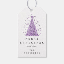 Merry To Name Holiday Purple Christmas Tree
