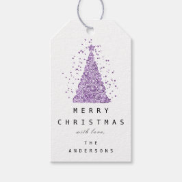 Etiquetas Para Regalos Merry To Name Holiday Purple Christmas Tree