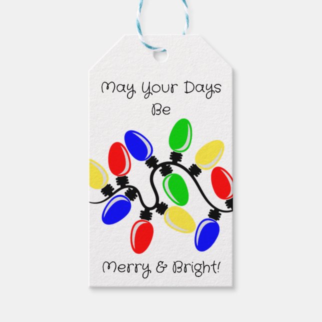 Etiquetas Para Regalos Merry y Bright (Anverso)