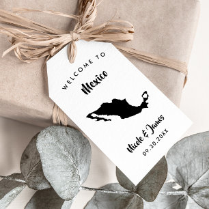 Etiquetas Para Regalos Mexico Wedding Welcome Bag Tags, Map