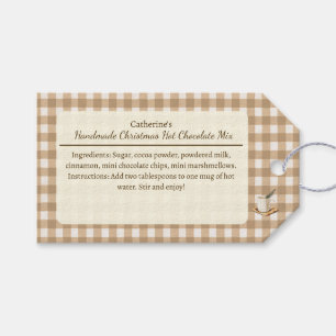 Etiquetas Para Regalos Mezcla de Chocolate Caliente Navideño de Cuadros M