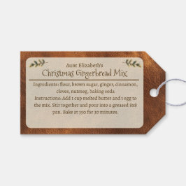 Etiquetas Para Regalos Mezcla de pan de jengibre navideño personalizado 