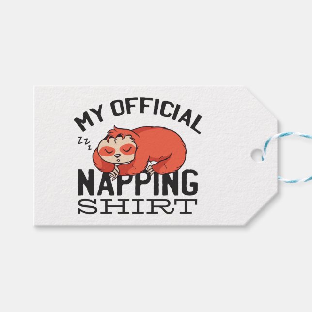 Etiquetas Para Regalos Mi camiseta oficial para dormir la siesta - Lazy l (Frente (Horizontal))