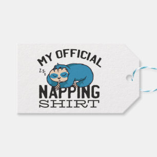 Etiquetas Para Regalos Mi camiseta oficial para dormir la siesta - Lazy l
