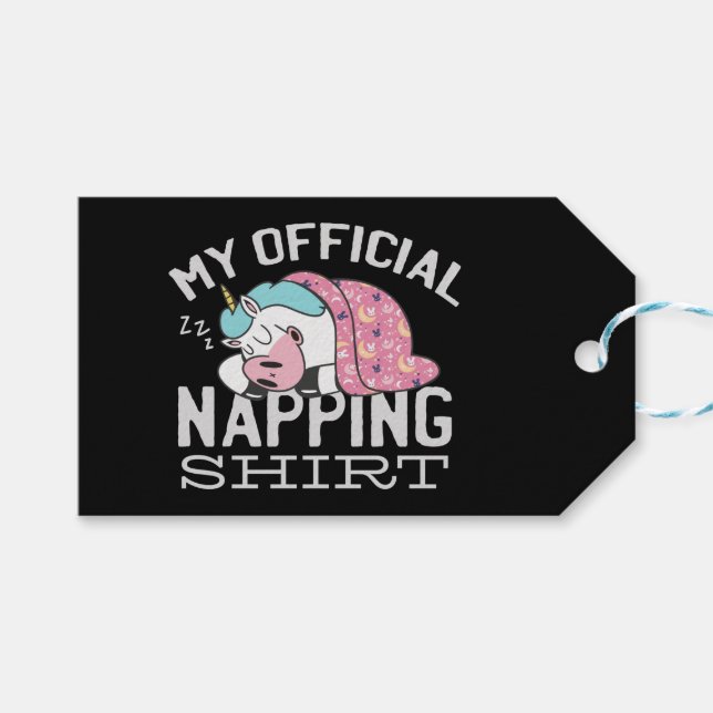 Etiquetas Para Regalos Mi camiseta oficial para dormir la siesta - Unicor (Frente (Horizontal))