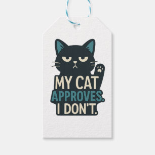 Etiquetas Para Regalos Mi gato aprueba, yo no - Cita divertida para gato