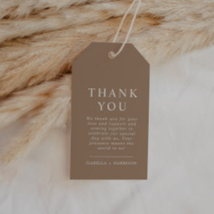 Etiquetas Para Regalos Mia - Tono de la Tierra Taupe Bohemio Minimalista