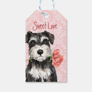 Etiquetas Para Regalos Mini Schnauzer subió tarjeta del día de San