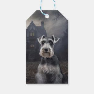 Etiquetas Para Regalos Miniature Schnauzer Halloween Espeluznante