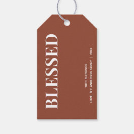 Etiquetas Para Regalos Minimal BENDITO | Terracotta Holiday