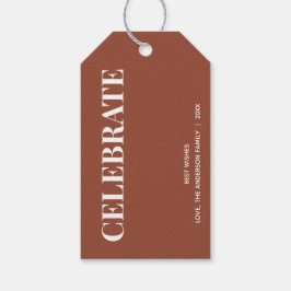 Etiquetas Para Regalos Minimal CELEBRATE | Terracotta Navideña