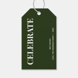 Etiquetas Para Regalos Minimal CELEBRATE | Verde Bosque Navideño