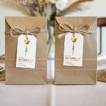 Minimal Gold Bear Balloon Bearly Wait Tag