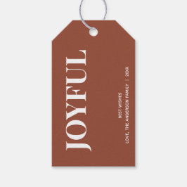 Etiquetas Para Regalos Minimal JOYFUL | Terracotta Navideño