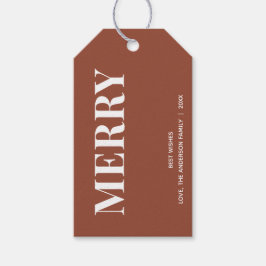 Etiquetas Para Regalos Minimal MERRY | Terracota Navideña
