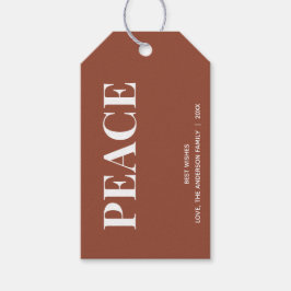Etiquetas Para Regalos Minimal PAZ | Terracotta Navideña