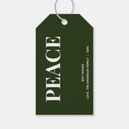 Etiquetas Para Regalos Minimal PEACE | Forest Green Holiday 
