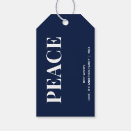 Etiquetas Para Regalos Minimal PEACE | Navy Blue Holiday 