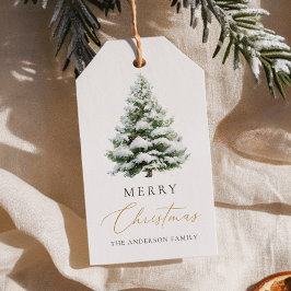 Etiquetas Para Regalos Minimal Pine Tree Christmas Card