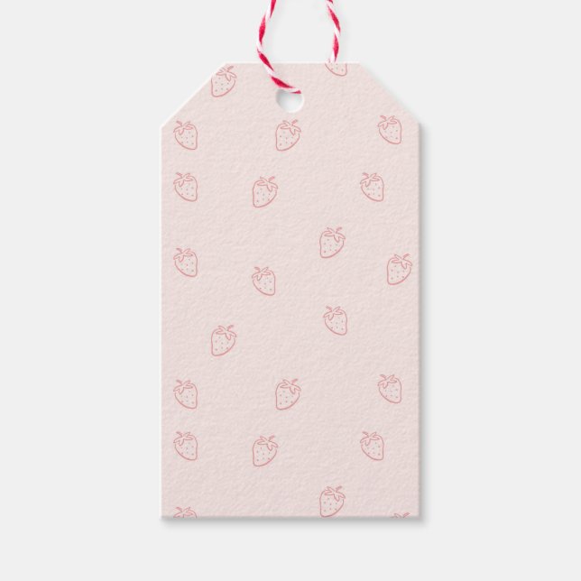 Etiquetas Para Regalos Minimalismo de Fresa (Anverso)
