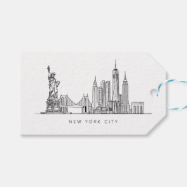 Etiquetas Para Regalos Minimalist New York City Skyline Line Art