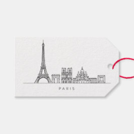 Etiquetas Para Regalos Minimalist Paris Skyline Line Art