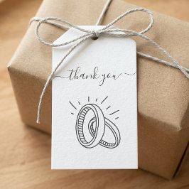 Etiquetas Para Regalos Minimalista agradecimiento con anillos de boda con